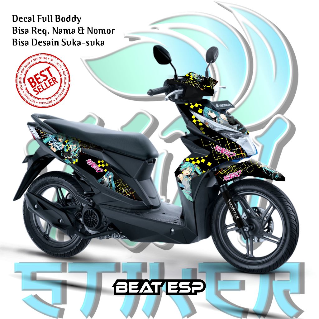 Decal Stiker BEAT ESP / STREET Full Body Desain Variasi ANIME - KAN Stiker - Motorcycle