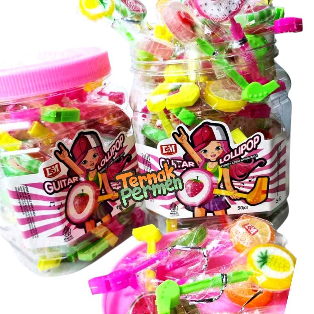 

PERMEN LOLLIPOP GUITAR TOPLES ISI 50 PCS