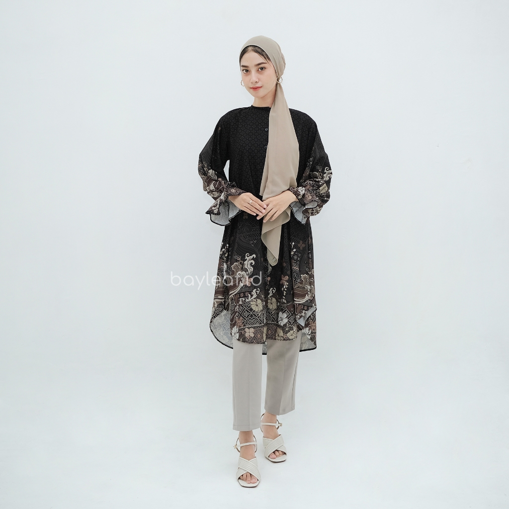 Bayleaf.id Seraya Tunik Motif Bunga / Atasan Tunik Motif Bunga Wanita