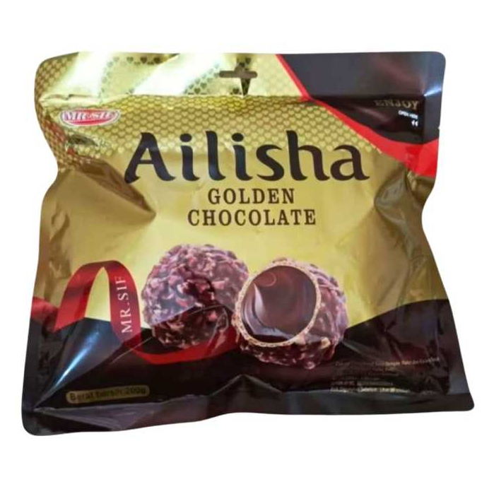

MR.SIF AILISHA Golden Chocolate 200g Cookie Coated Chocolate 200g