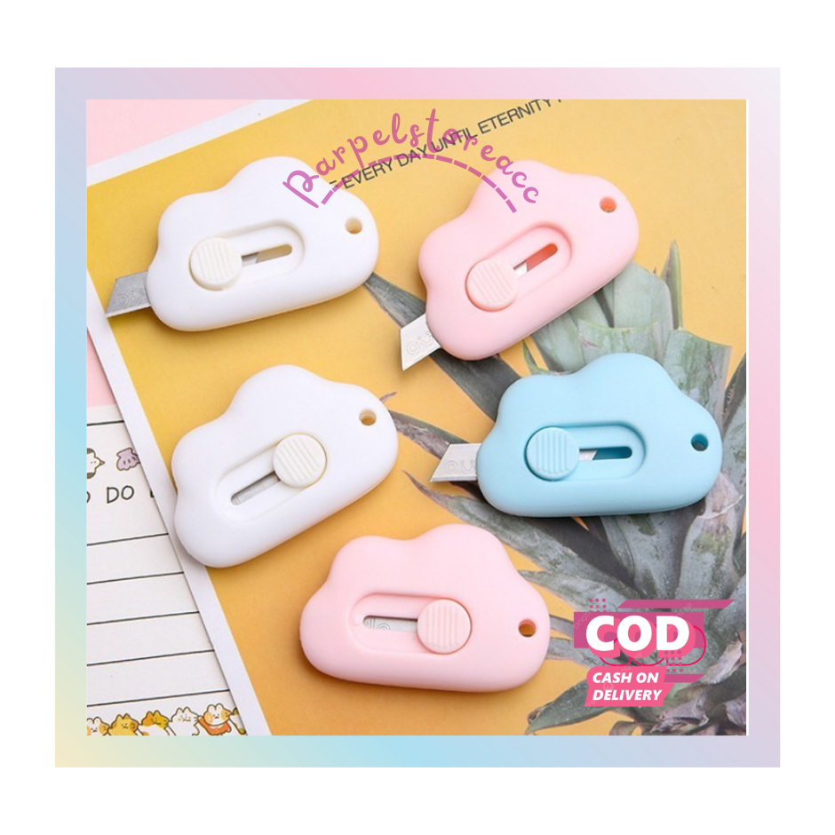 

PSA-A4 Cutter Mini Lucu Bentuk Awan / Pisau Kartun Alat Bantu Potong Kertas Alat Tulis Kantor / Pisau Cutter Mini Model Awan Cutter