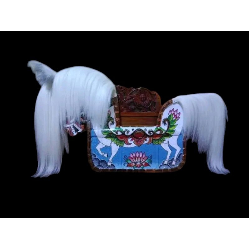 buntut kuda sintetis warna putih 1 set (DEPAN BELAKANG HANYA JUALAN RAMBUT SAJA) full super