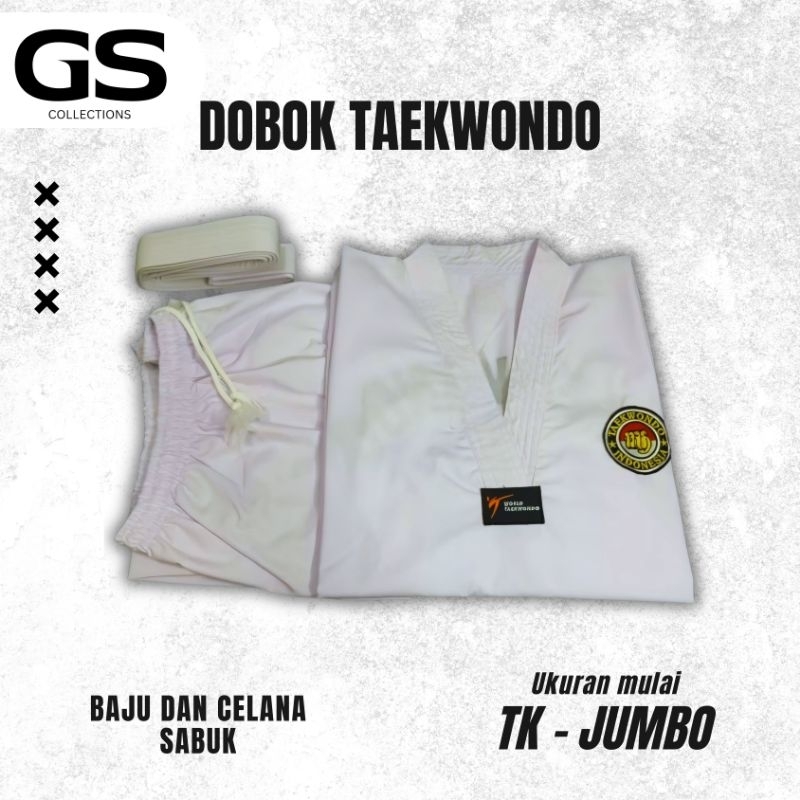 DOBOK TAEKWONDO, SERAGAM TAEKWONDO KERAH PUTIH