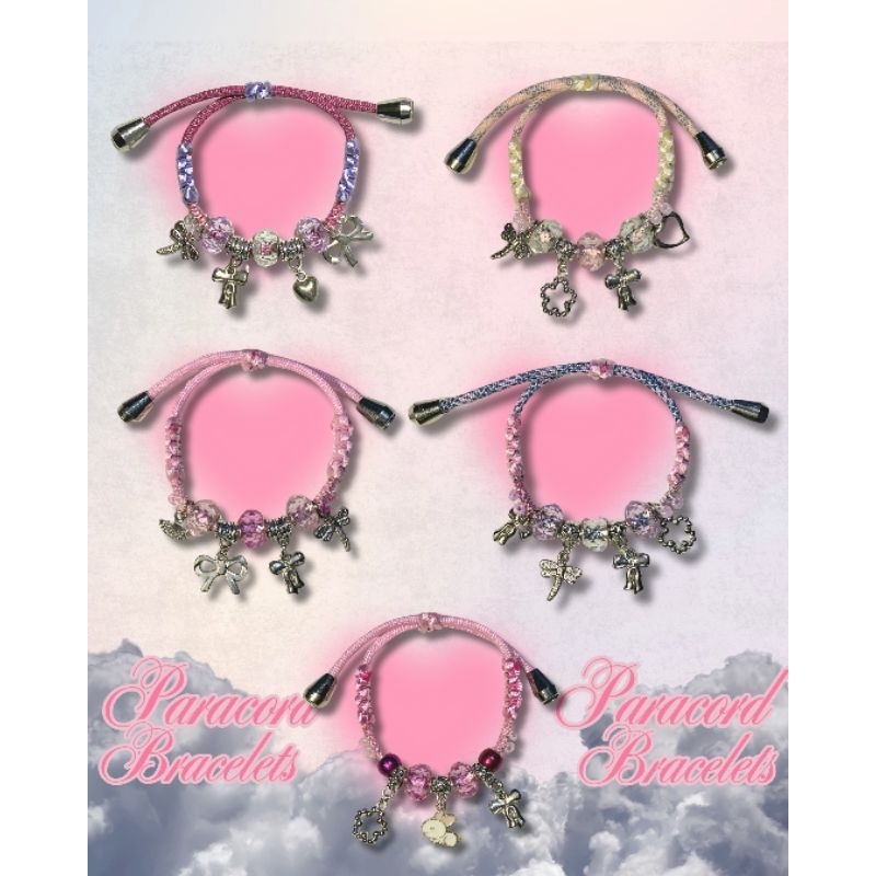 paracord charm bracelets // gelang paracord manik // pandora charm braceletes