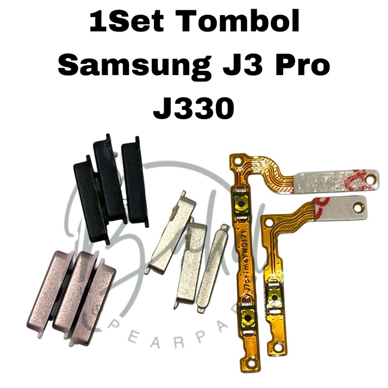 Tombol Luar On Off Volume + Flexible On Off Volume Samsung J3 Pro J330 Fullset