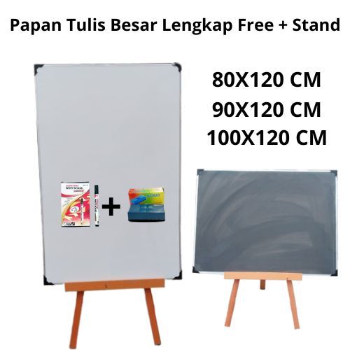 

Papan Tulis Komplit Standing Whiteboard Semua Ukuran Besar - Papan Free spidol dan penghapus