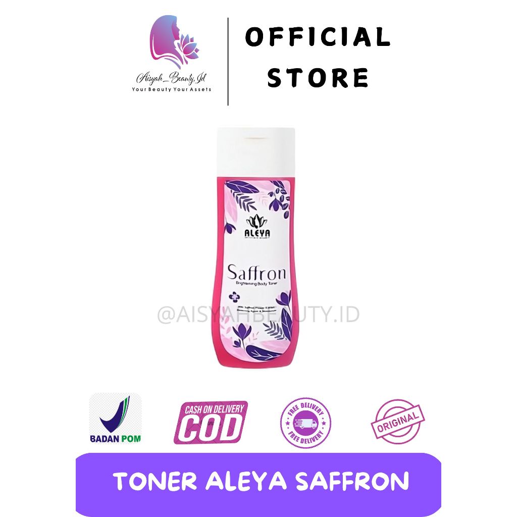 TONER SAFFRON ALEYA | ALEYA SAFFRON BRIGHTENING BODY TONER BADAN WITH SAFFRON | TONER SAFFRON WHITEN