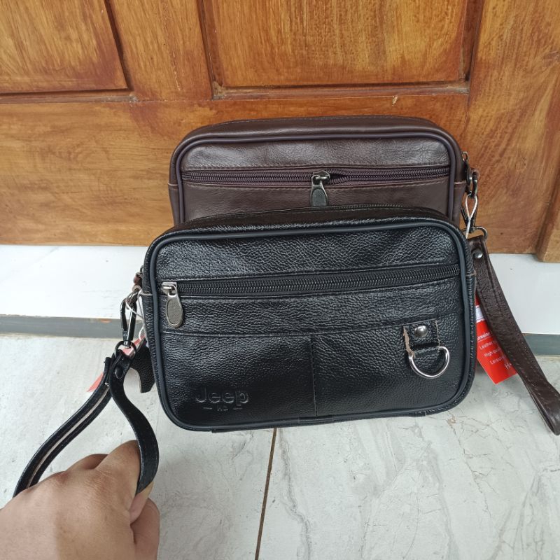 clutch hanbag kulit jeep 2030 tas tangan pria wanita kulit sapi asli