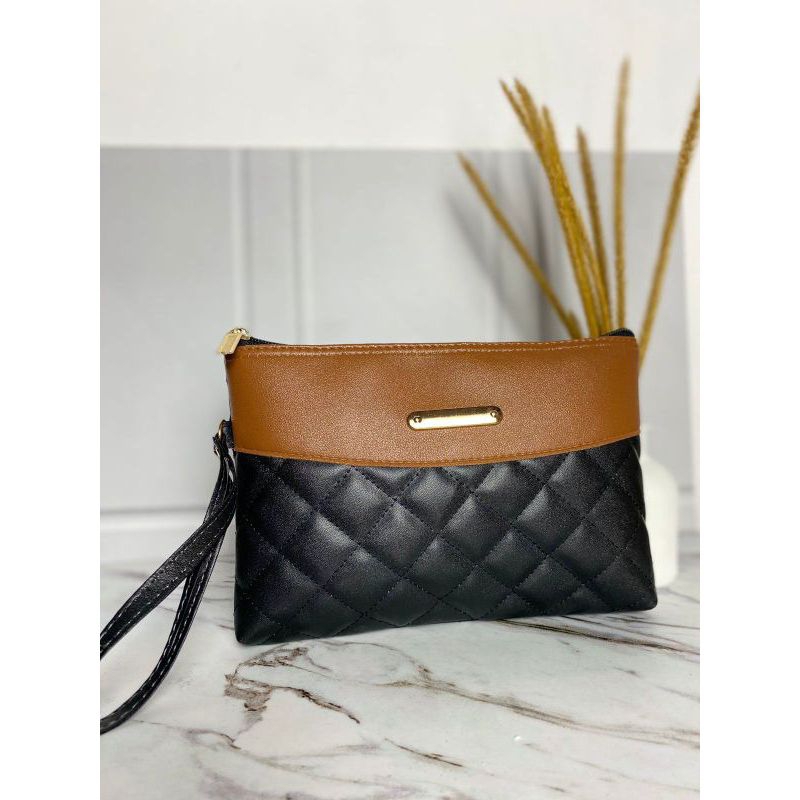 TAS TANGAN WANITA CLUTCH DOMPET POUCH   wanita bordir kombinasi miniso.