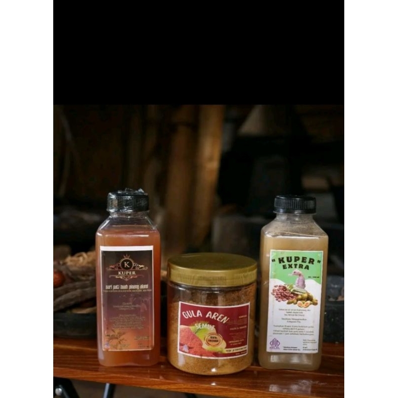 

Saripati pinang muda 500 ml dan extra tangkur kuda laut 500 ml + gula aren semut toples