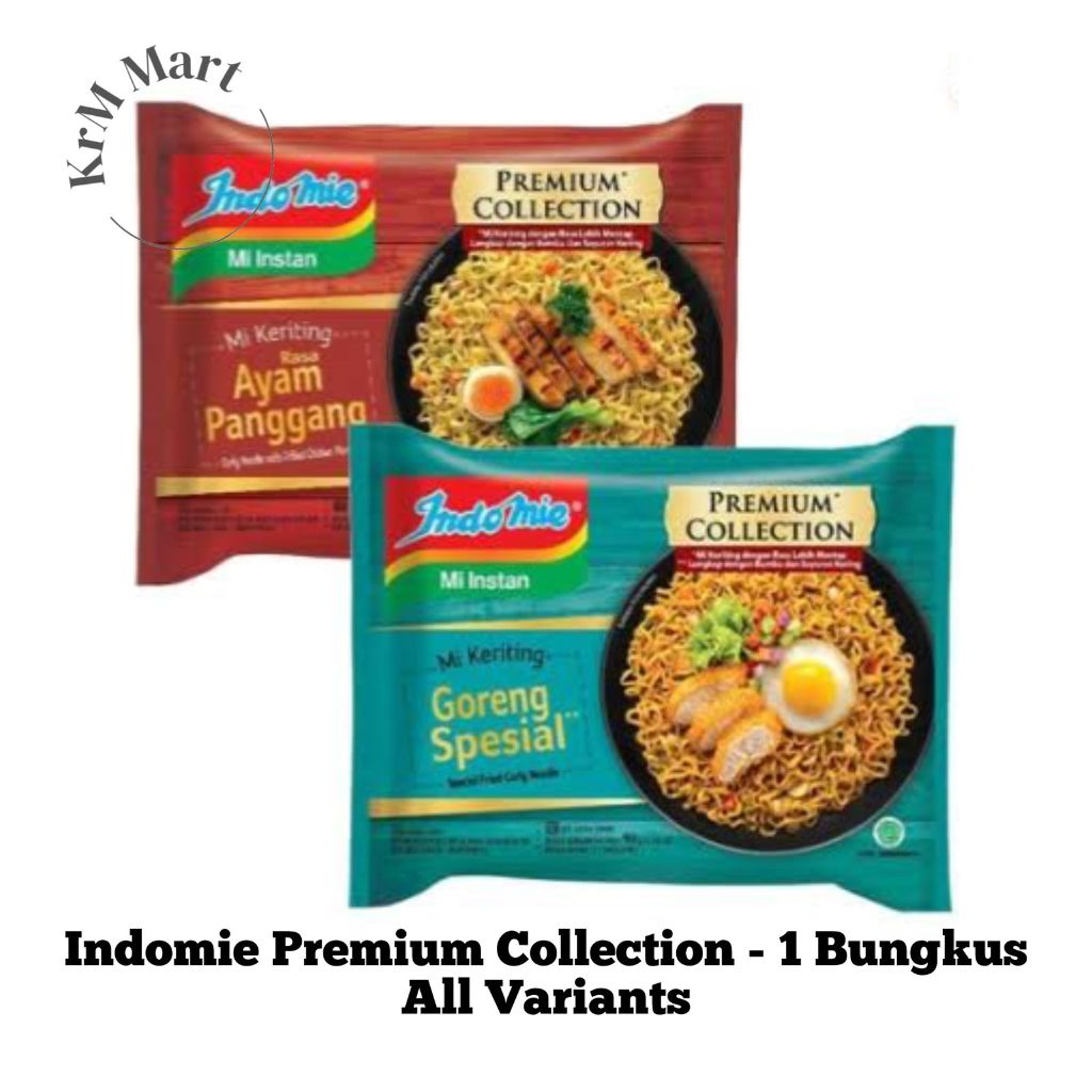 

Indomie Mi Keriting 1 bungkus All varian Goreng Spesial Ayam Panggang mie instan kriting premium collection