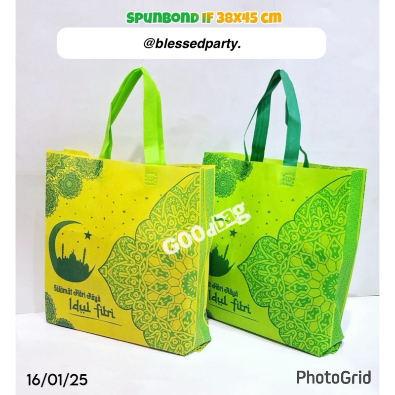 

12pcs Spunbond Paperbag Hampers Idul Fitri Lebaran Goodiebag Kantong Hari Raya