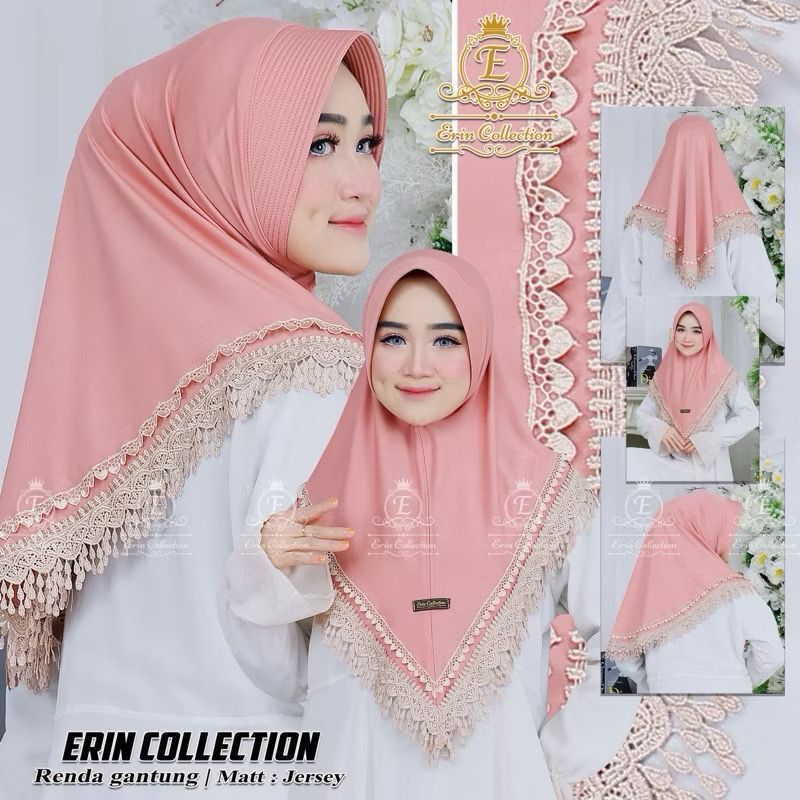 AR. FASHIONHIJAB JILBAB INSTAN RENDA 2SUSUN HIJAB INSTAN JERSEY RENDA RUMBE