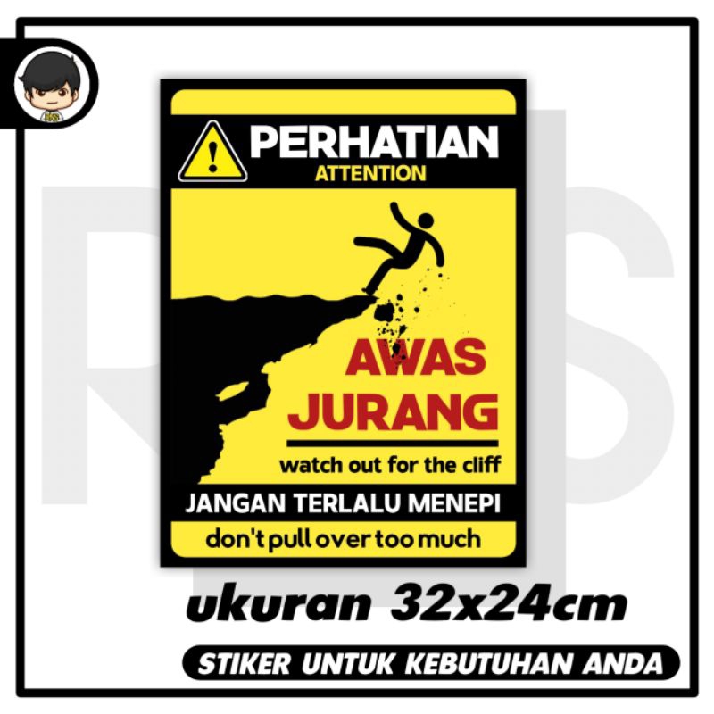 

Stiker perhatian pendakian gunung wisata villa sticker rambu