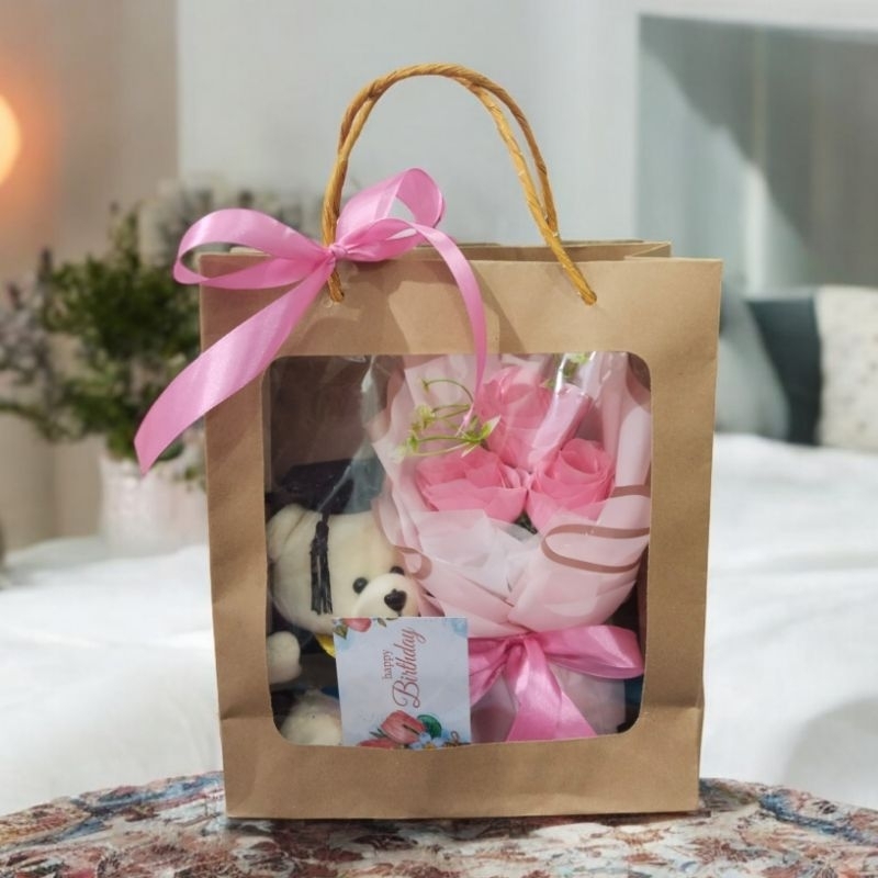 Tas Hampers Wisuda Hadiah Kado Graduation Untuk Cewek dan Cowok Bucket Bunga Teddy Bear Hari Ibu