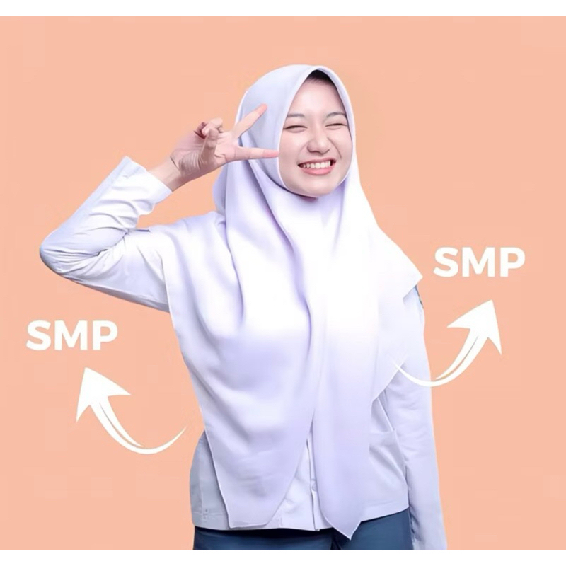 Jilbab Sekolah/Kerudung SegiEmpat Anak Sekolah SMP-SMA/Kerudung SegiEmpat Bahan wolfisPremium