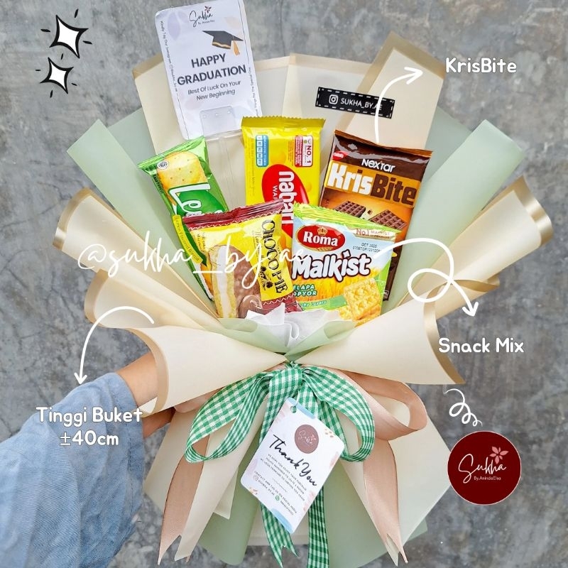 [SUKHA READY SIAP KIRIM] SuKha Bouquet - Snack Bouquet Buket Snack