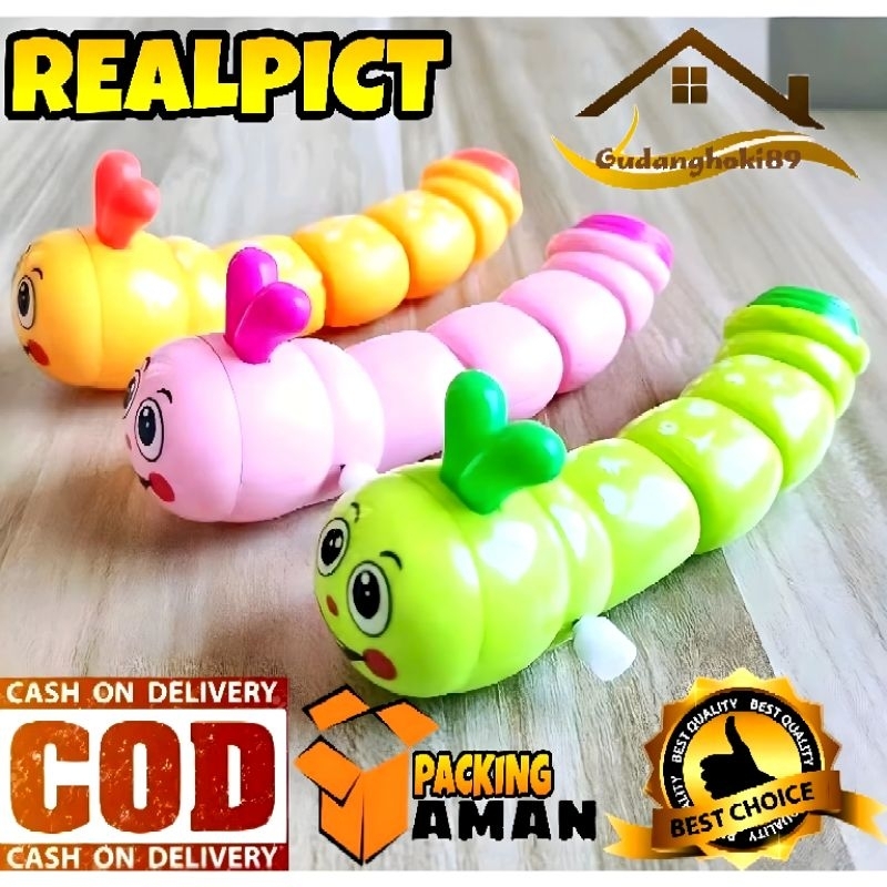 Mainan Anak Ulat Putar Bergerak Berjalan / Mainan Ulat Gerak Lucu