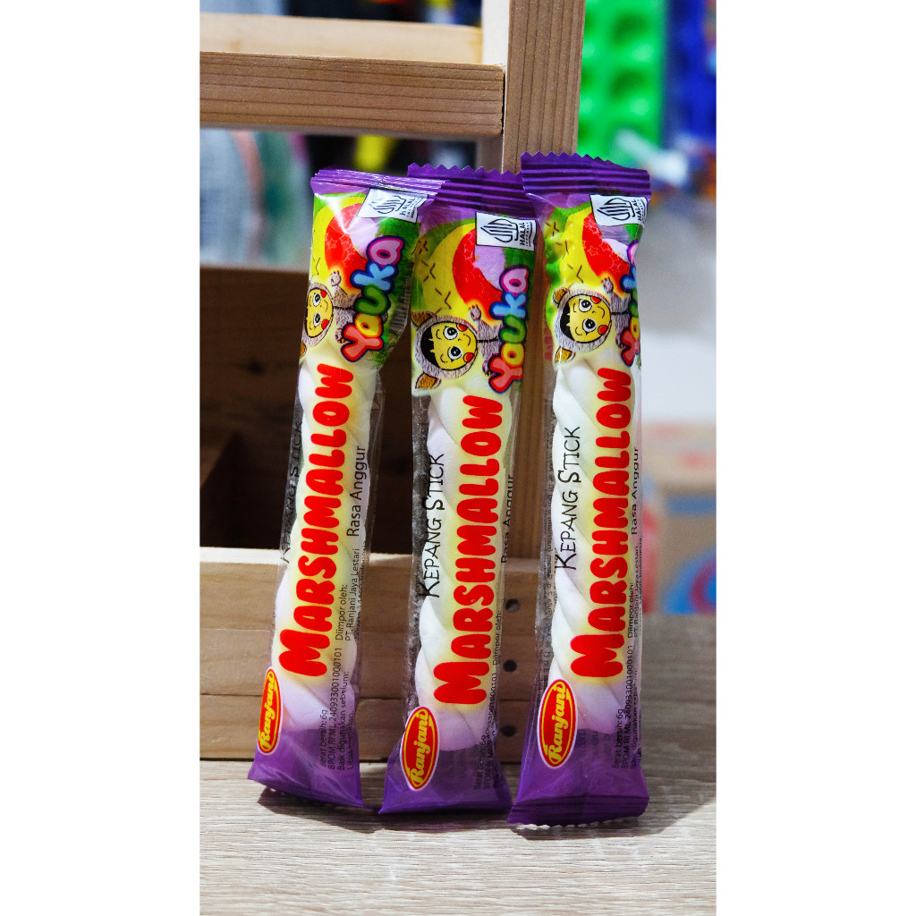 

Marshmallow kepang stick rasa anggur