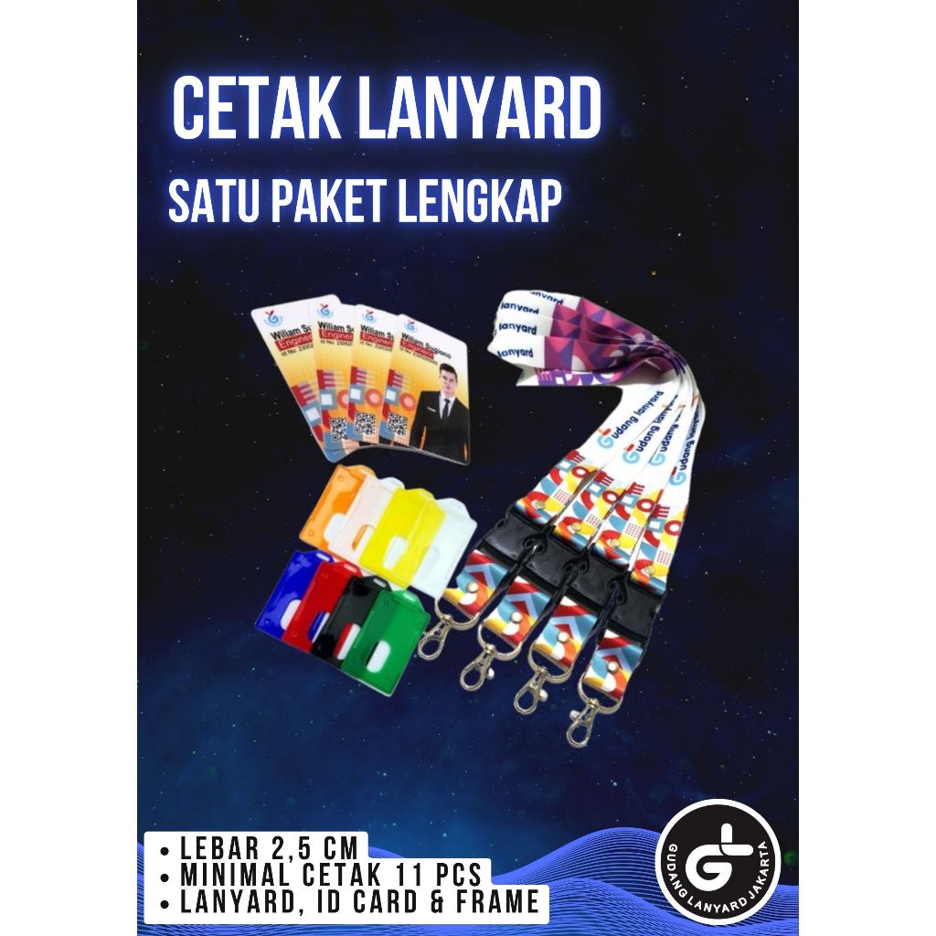 

CETAK TALI LANYARD SUBLIMASI satu set 2,5cm 2 muka PAKET LENGKAP desain bebas (MIN 10pcs)