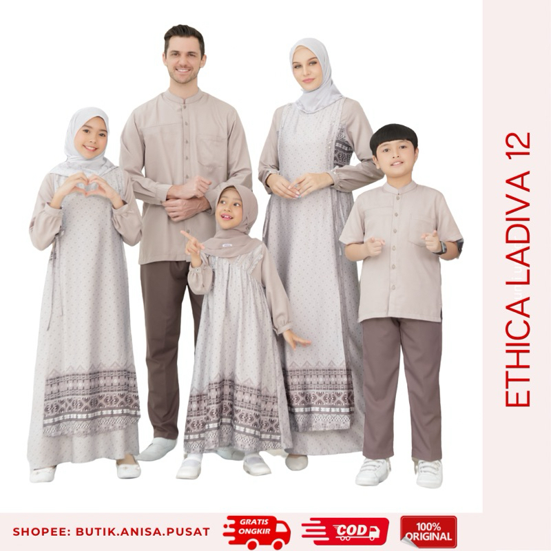 ETHICA LADIVA 12 WISPY CLOUDS Sarimbit Keluarga 2025 Gamis Ladiva 12 Ladiva Kids 12 Koko Kahfi 353