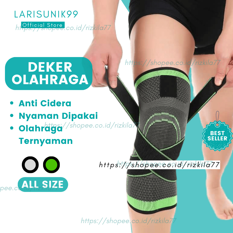 Kneepad Pelindung Lutut Olahraga Deker Pengaman Lutut Futsal Basket Volly Alat Terapi Kaki Korset Lu