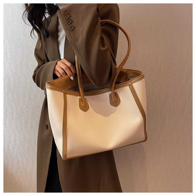 TAS TOTEBAG PUTIH WANITA KLASIK PREMIUM / TAS BAHU WANITA / TAS KERJA KULIAH WOMEN / TAS BAHU KEREN