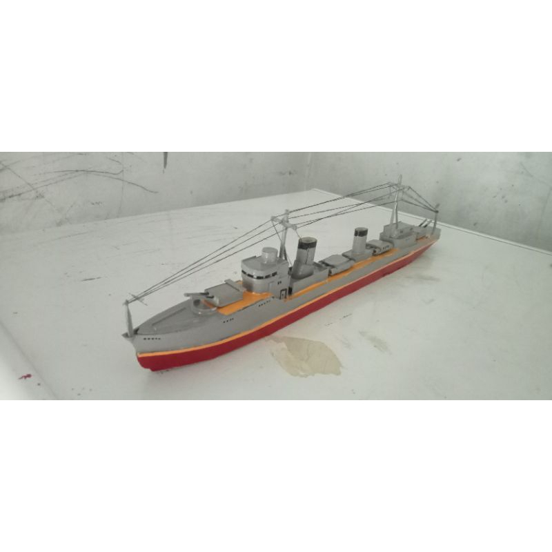 miniatur kapal Destroyer Kagero class IJN Yukikaze berbahan dasar karton 2mm