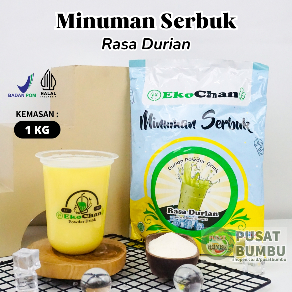 

Bubuk Minuman Rasa Durian 1Kg EkoChan / Bubble Drink / Powder Drink / Minuman Kekinian