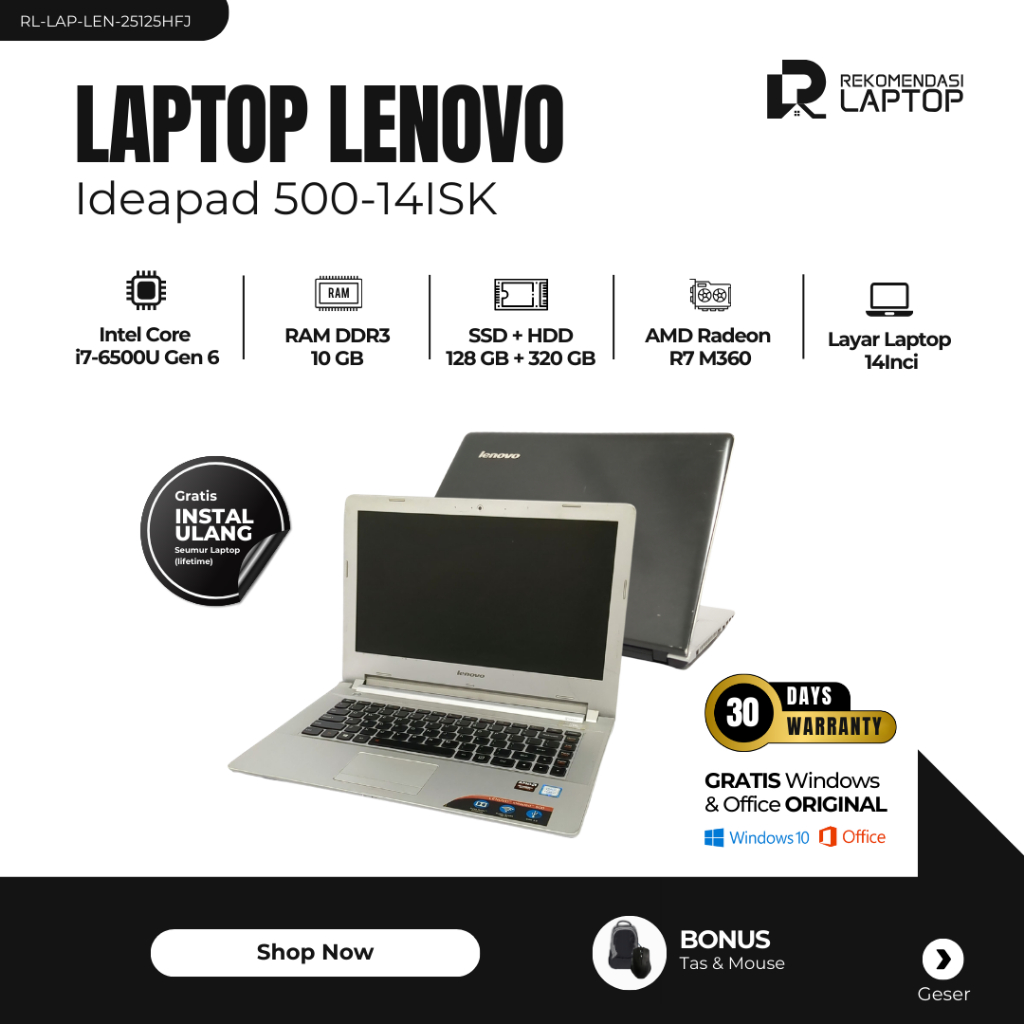 Lenovo Ideapad 500-14ISK Intel Core i7-6500U Gen 6 AMD Radeon R7 M360 Intel HD Graphics 520 RAM 10 G