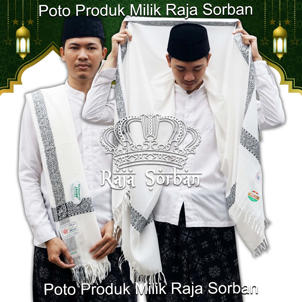 Sorban Arifat Putih Import India - Sorban Putih - Sorban Haji - Sorban Panjang - Sorban Kashmiri