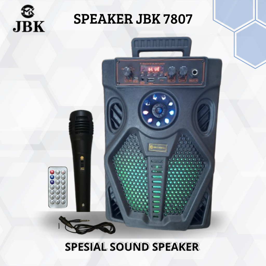 SPEAKER BLUETOOTH JBK 7807 PORTABLE SUPER BASS 8INCH