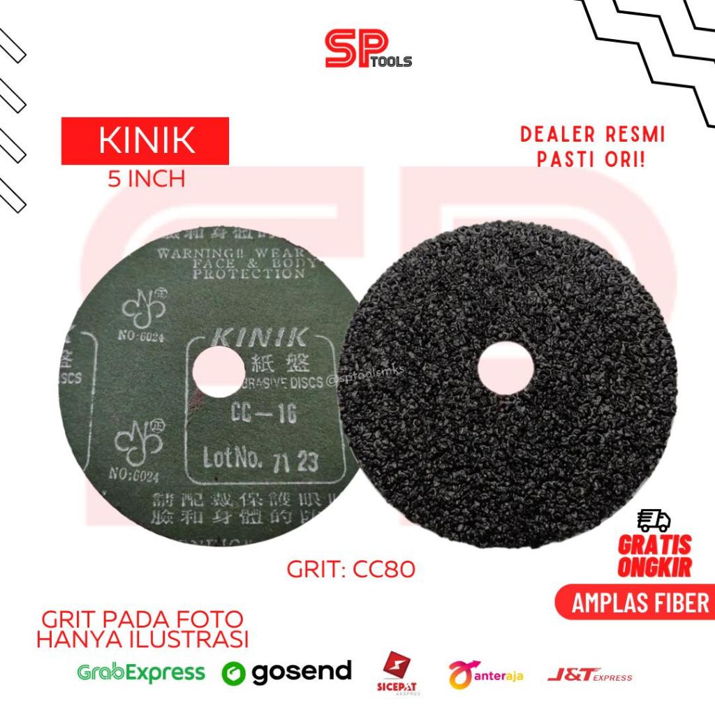 AMPLAS FIBER / MATA GERINDA GURINDA AMPLAS ABRASIVE DISC 5" 5 INCH CC 80 / CC80 / #80 KINIK