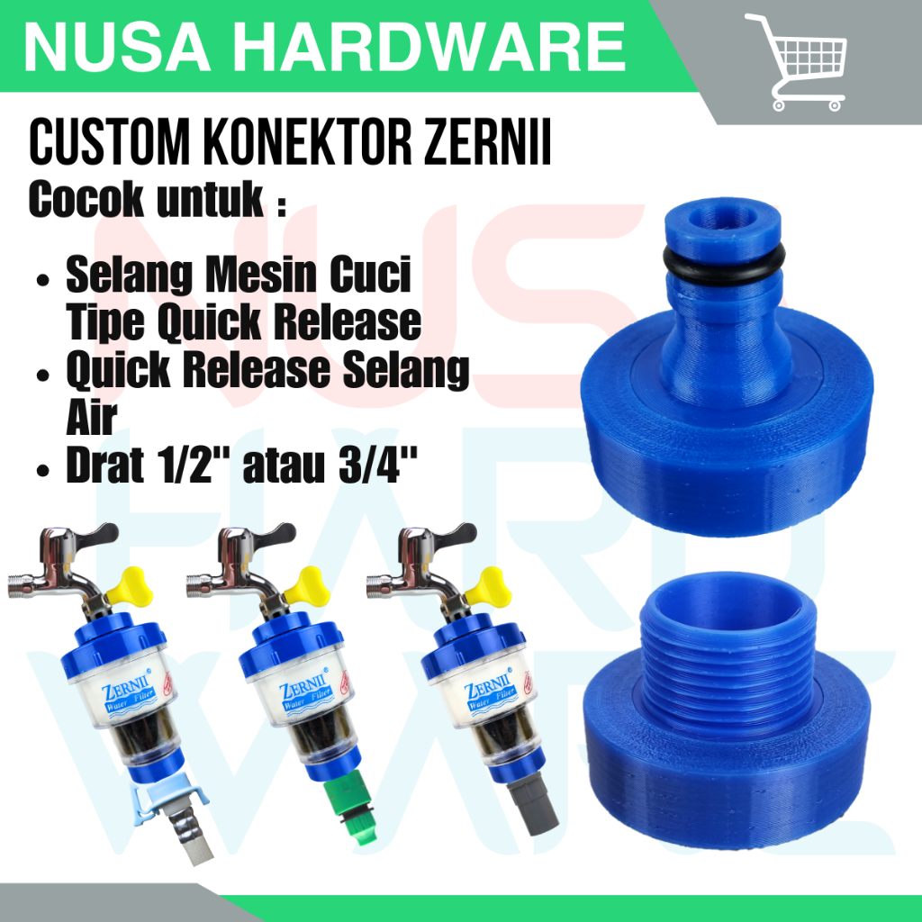 Custom Aksesoris Sambungan Zernii Filter Air Output / Keluar - Untuk Selang Mesin Cuci / Selang Show