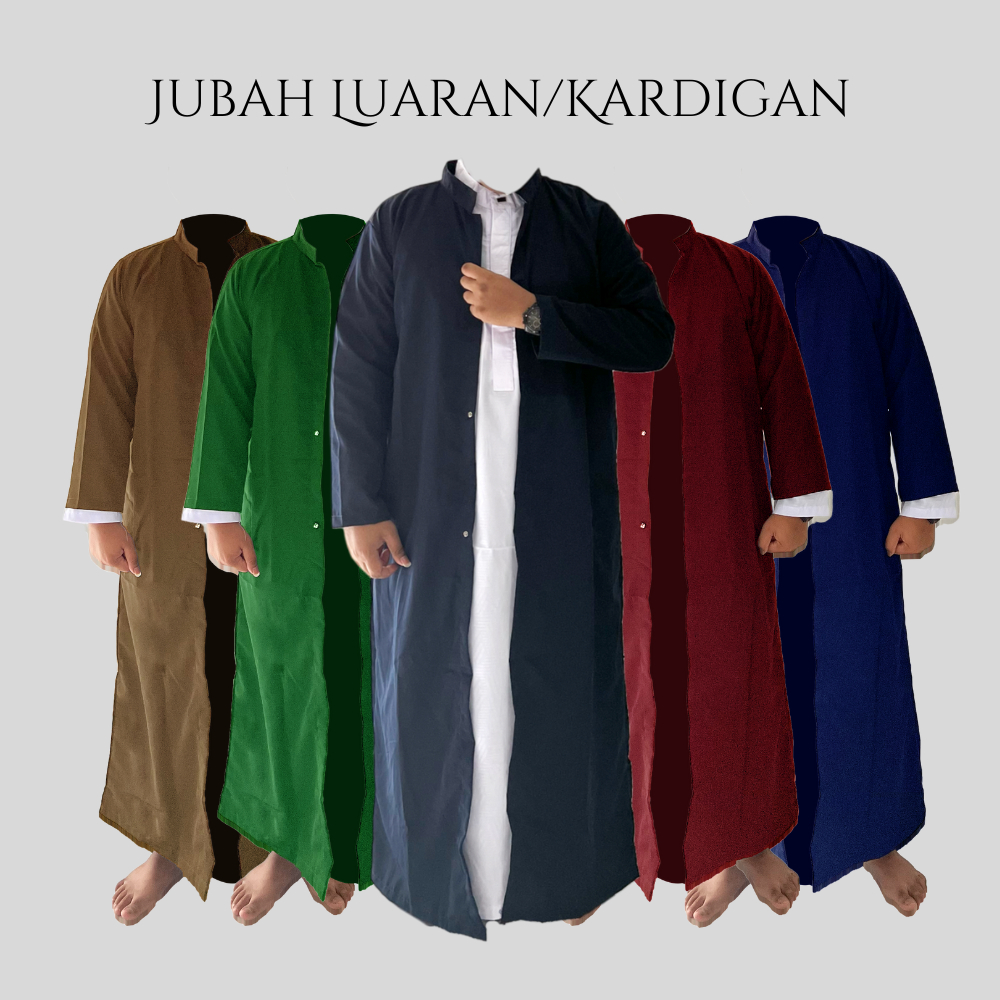 PROMO jubah luaran terbaru / Jubah belah cardigan pria muslim TERLARIS