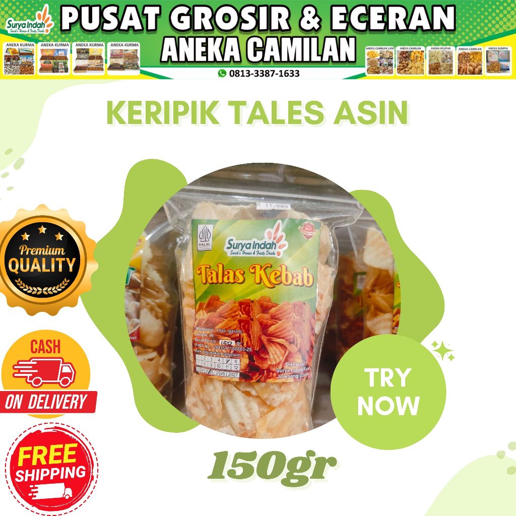 

Kripik Tales Asin 150gr di jamin enak packed by Surya Indah Jombang