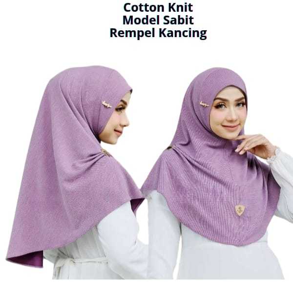 BERGO KNIT KANCING REMPEL/HIJAB BERGO INSTAN KNIT PREMIUM/BERGO KNIT/HIJAB INSTAN