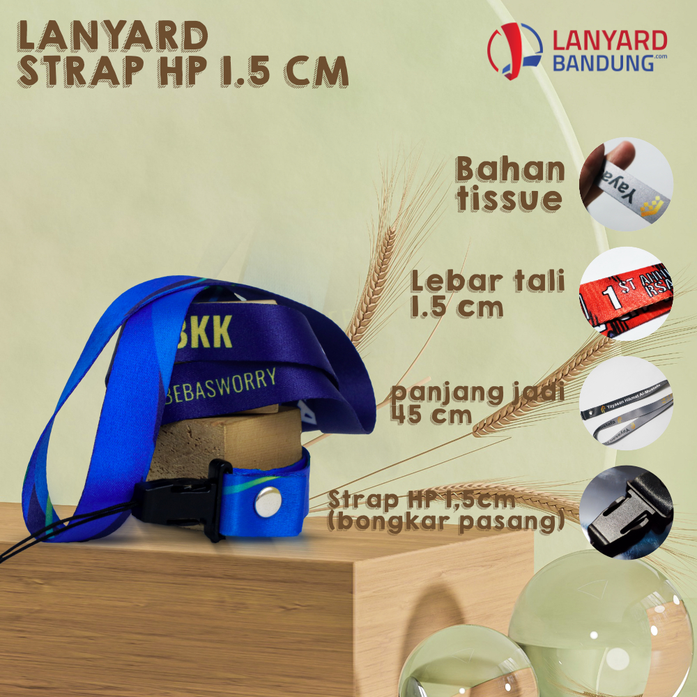 

Custom Lanyard Sublim Gantungan Strap HP 1,5cm