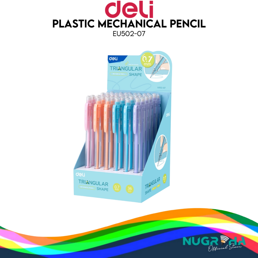 

Deli EU502-07 Pensil Mekanik / Mechanical Pencil 0.7mm Dengan Klip dan Penghapus