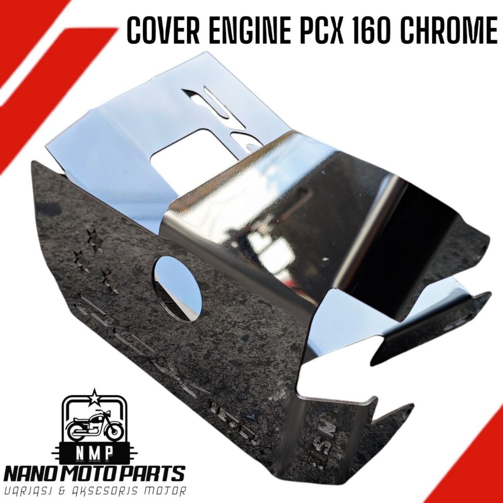 Cover Engine PCX 160 Chrome Full Besi Full Chrome Cover Mesin PCX 160 Model Bintang