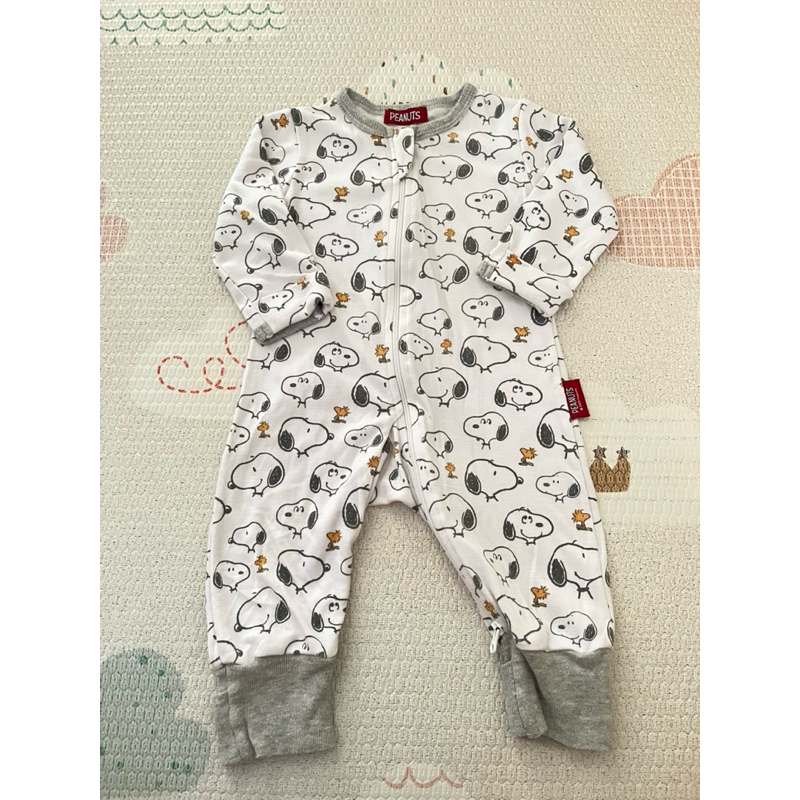 [PRELOVED] SLEEPSUIT BABY BAMBOO 0-3 MONTHS SNOOPY PEANUTS