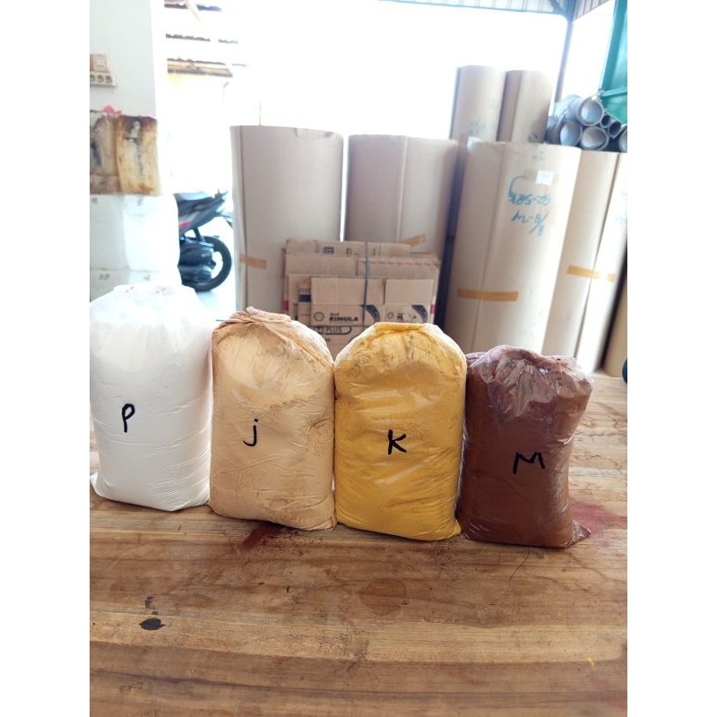 Yellowmarket Oker Putih Jati Kuning Kunyit Merah Dempul Kayu 1/2 Kg 500 Gram