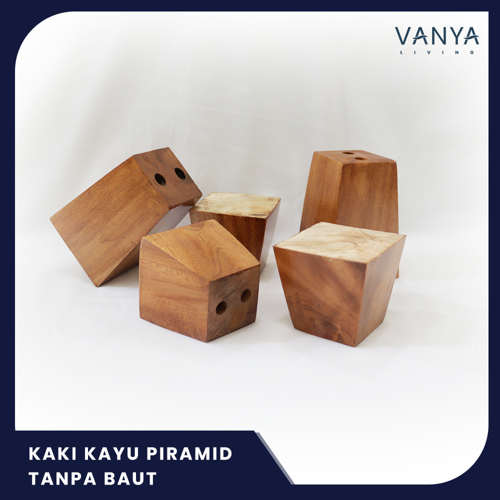 KAKI SOFA KAYU PIRAMID TANPA BAUT WARNA NATURAL/KAYU - BAHAN BAKU SOFA/AKSESORIS SOFA/FURNITURE/LEMA