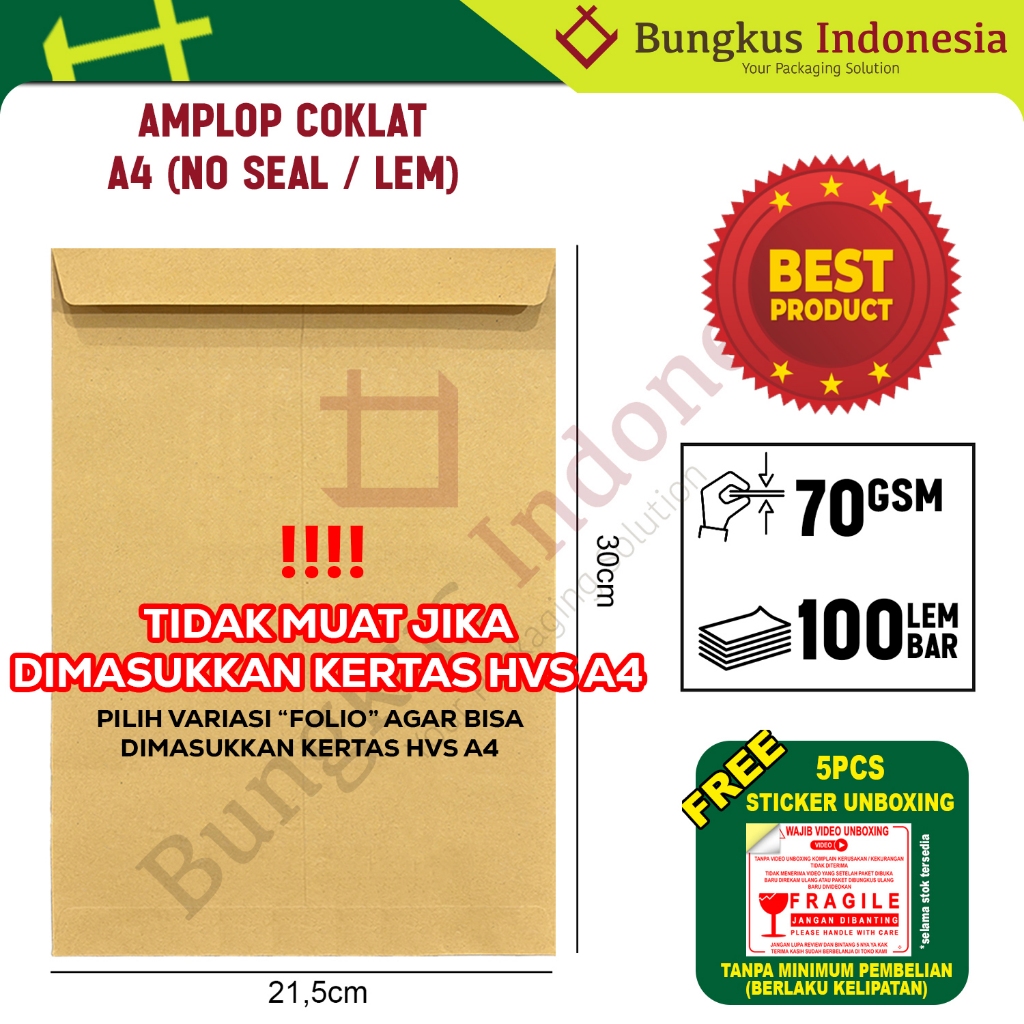 

Amplop Coklat A-4 Zibiz / Amplop ukuran A4