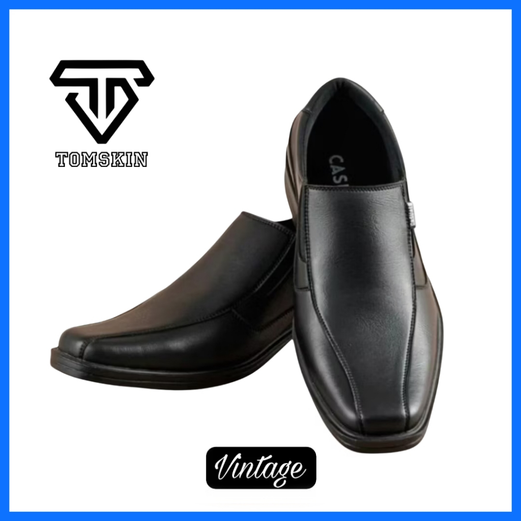 VINTAGE - Sepatu Pantofel Pria - Sepatu Kerja - Sepatu Formal Hitam Pria - Casuale