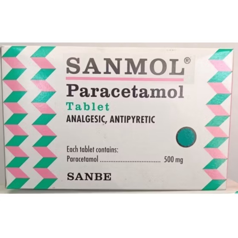 SANMOL ( 1 BOX = 100 TABLET ) - Paracetamol 500 mg