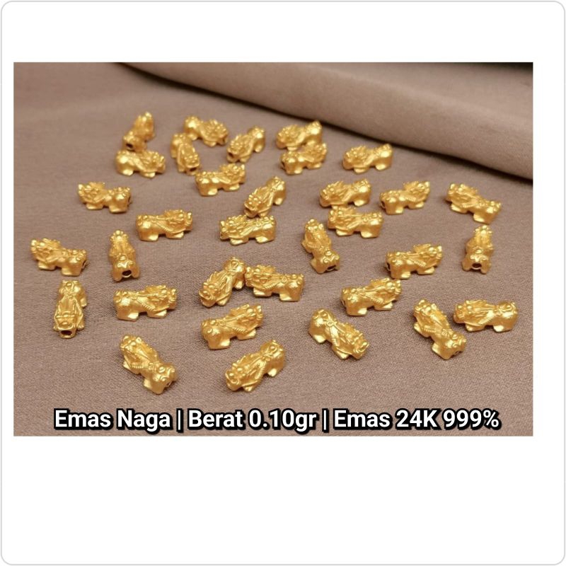 Charm Emas Asli Naga 24K Hongkong 999%