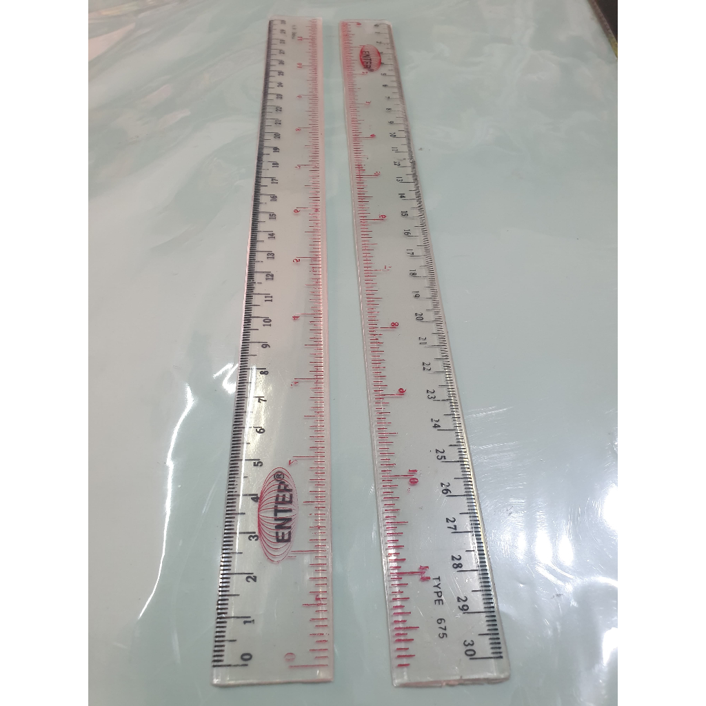 

24 PCS Penggaris Plastik Mika Enter 30cm Murah