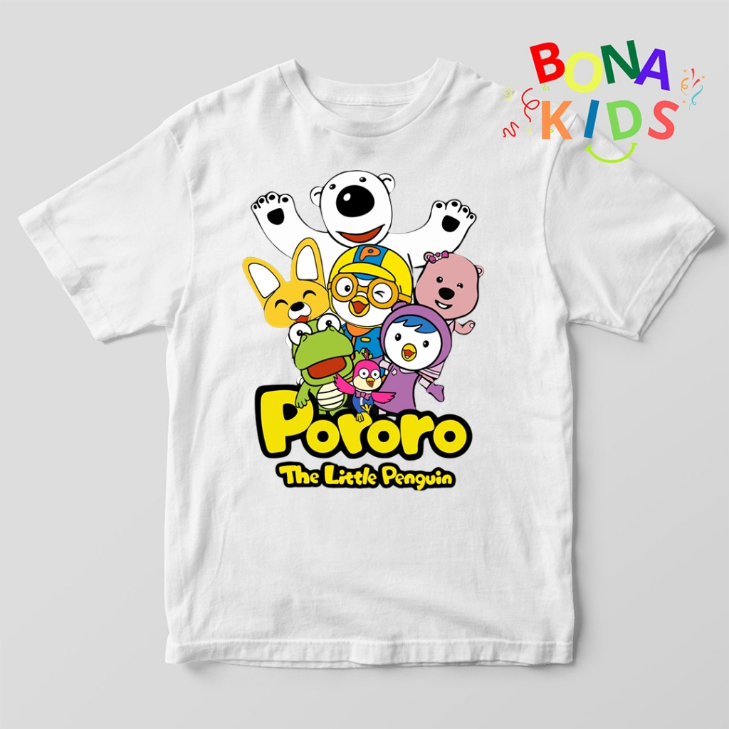 Kaos Anak Pororo Baju Atasan Anak Karakter Pororo The little Pinguin Unisex