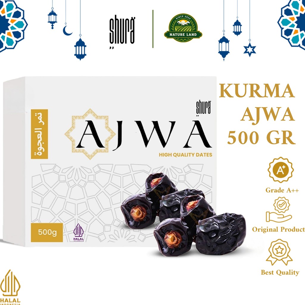 

Shura Kurma Ajwa 500gr Kurma Nabi Premium kurma 100% Original